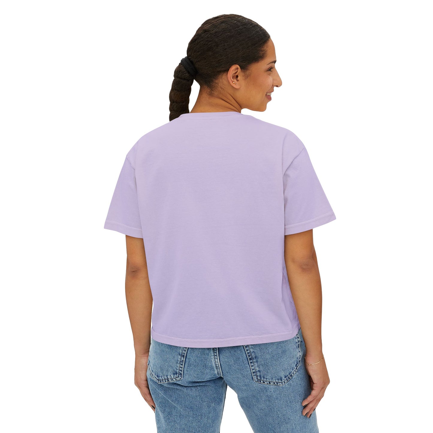 Custom Text Boxy Tee | Personalized Name, Minimal Monogram, Casual Crop Shirt