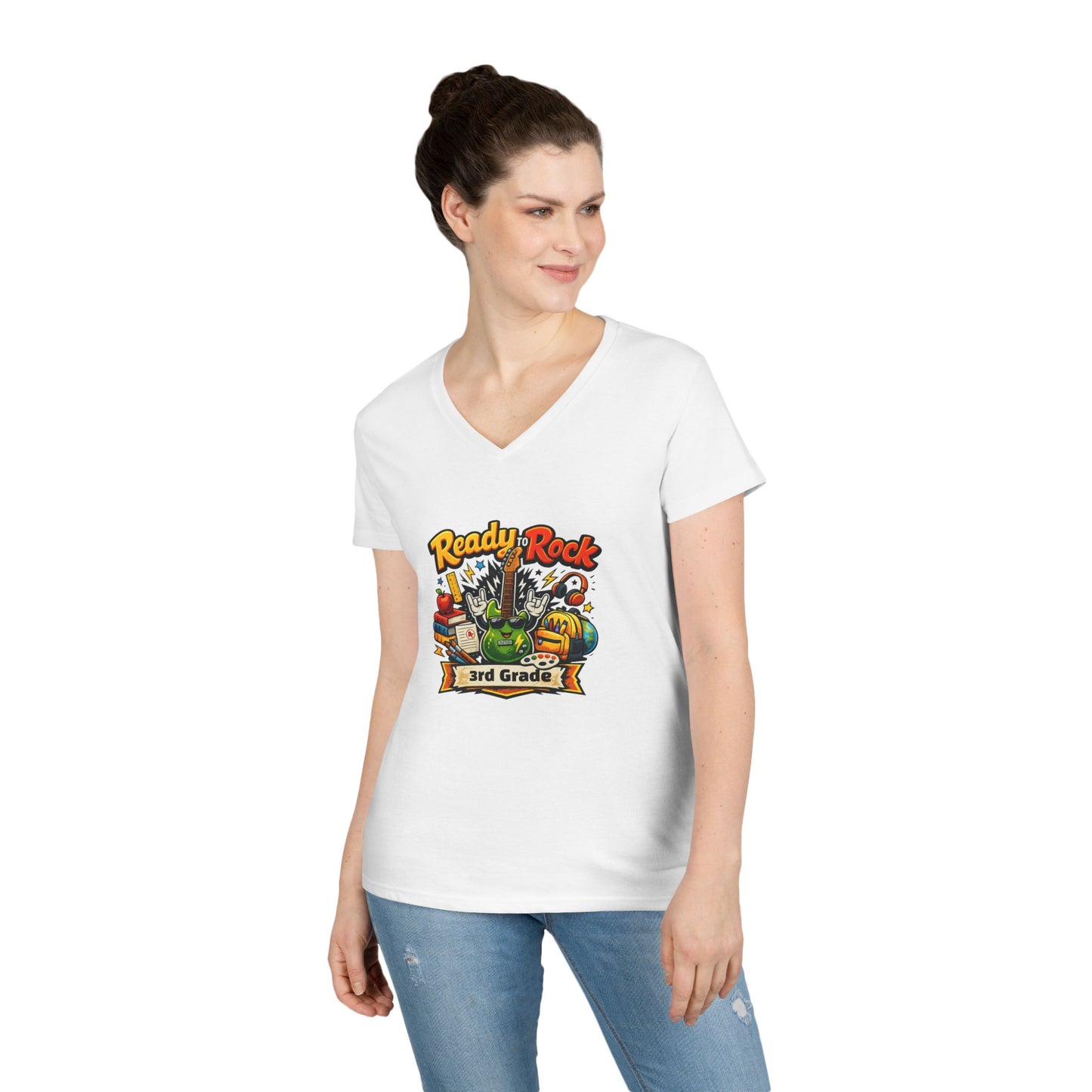 Ready to Rock V-neck T-Shirt | Teacher Student School Tee