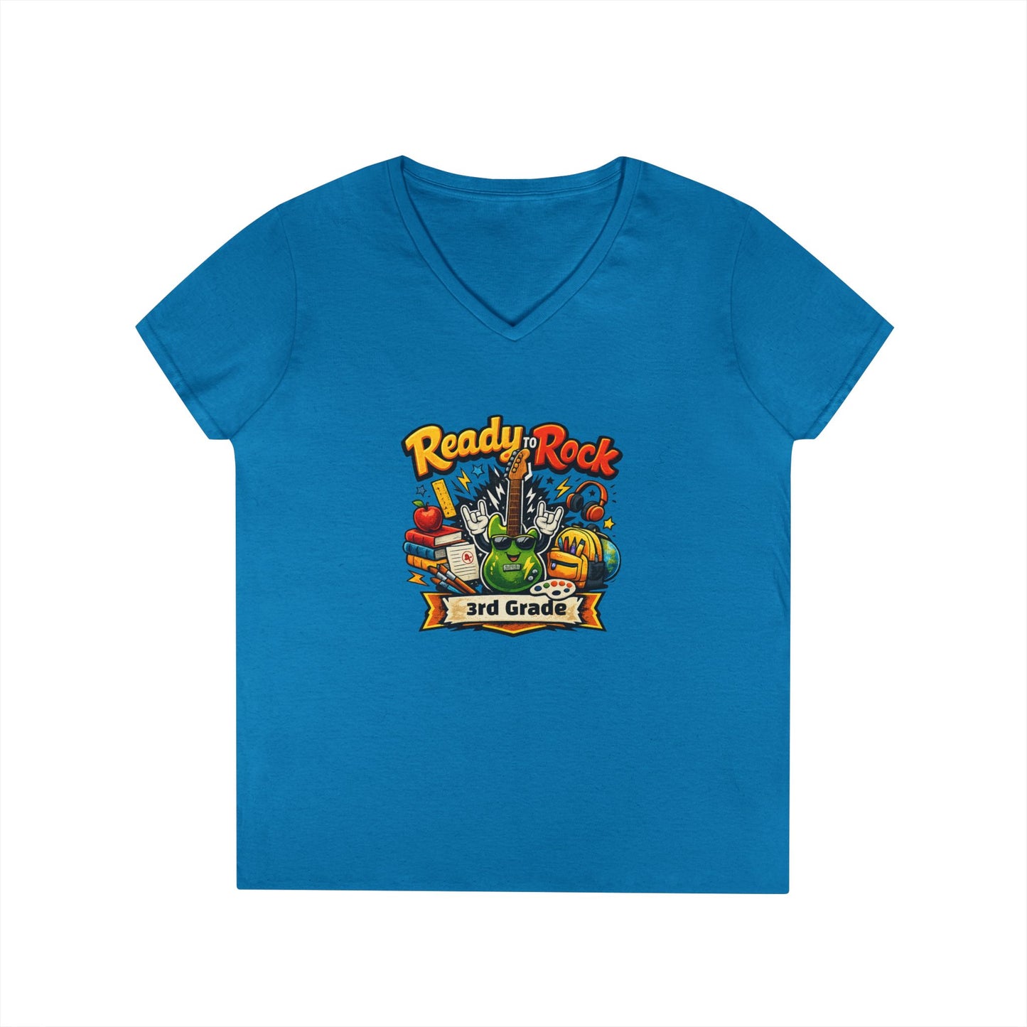 Ready to Rock V-neck T-Shirt | Teacher Student School Tee