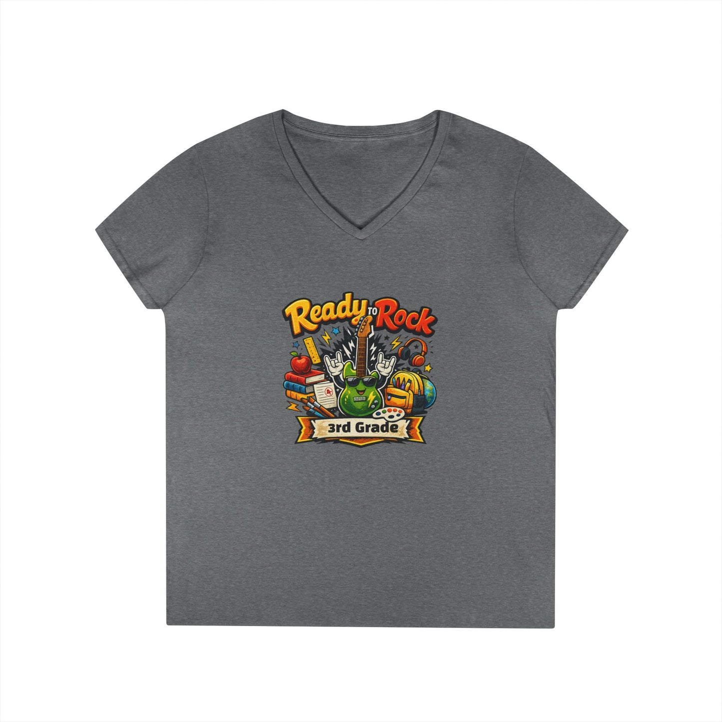 Ready to Rock V-neck T-Shirt | Teacher Student School Tee