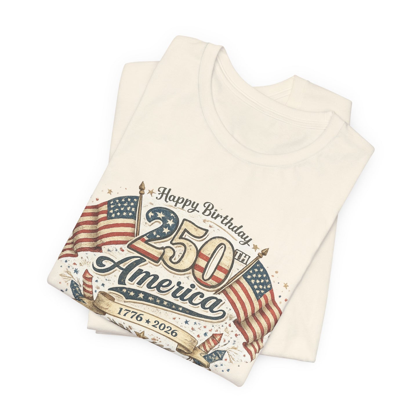 250th America birthday flag tee | Fourth of July patriotic shirt 1776-2026