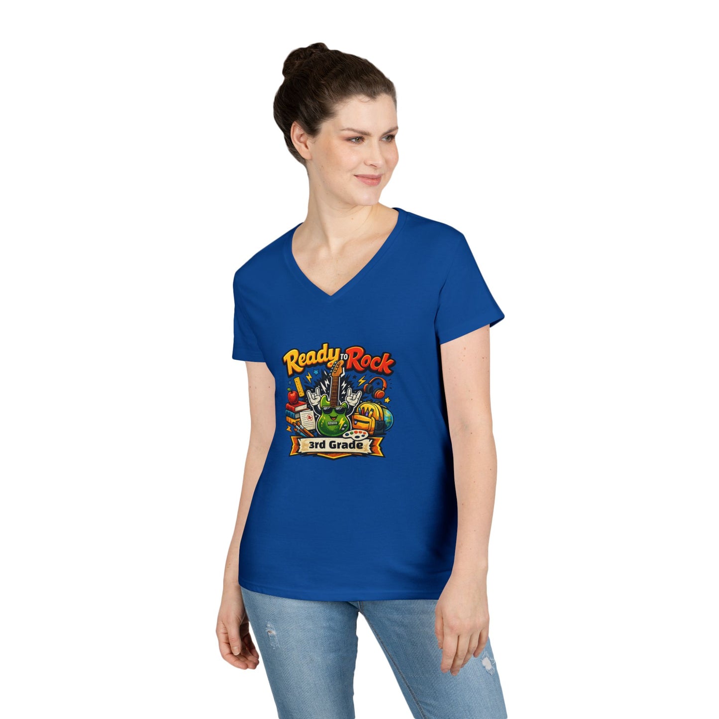 Ready to Rock V-neck T-Shirt | Teacher Student School Tee