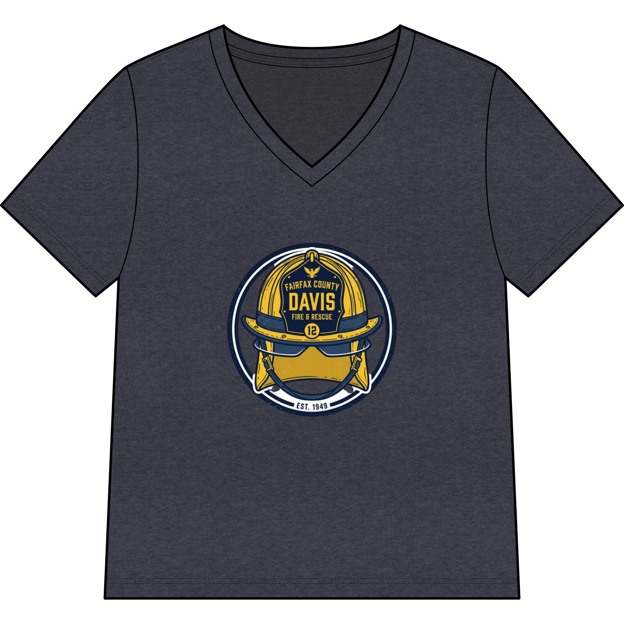 Women’s Relaxed CVC V-Neck Tee Navy