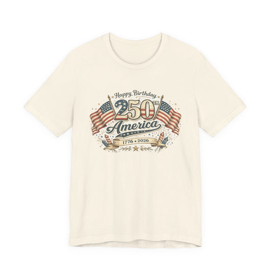 250th America birthday flag tee | Fourth of July patriotic shirt 1776-2026