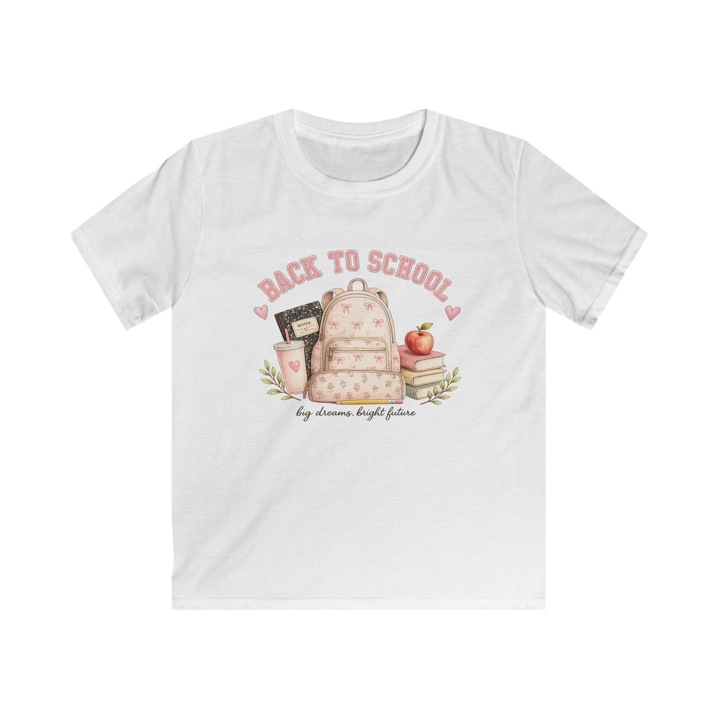 Back to School Girls Tee | Cute Apple Books Pencil