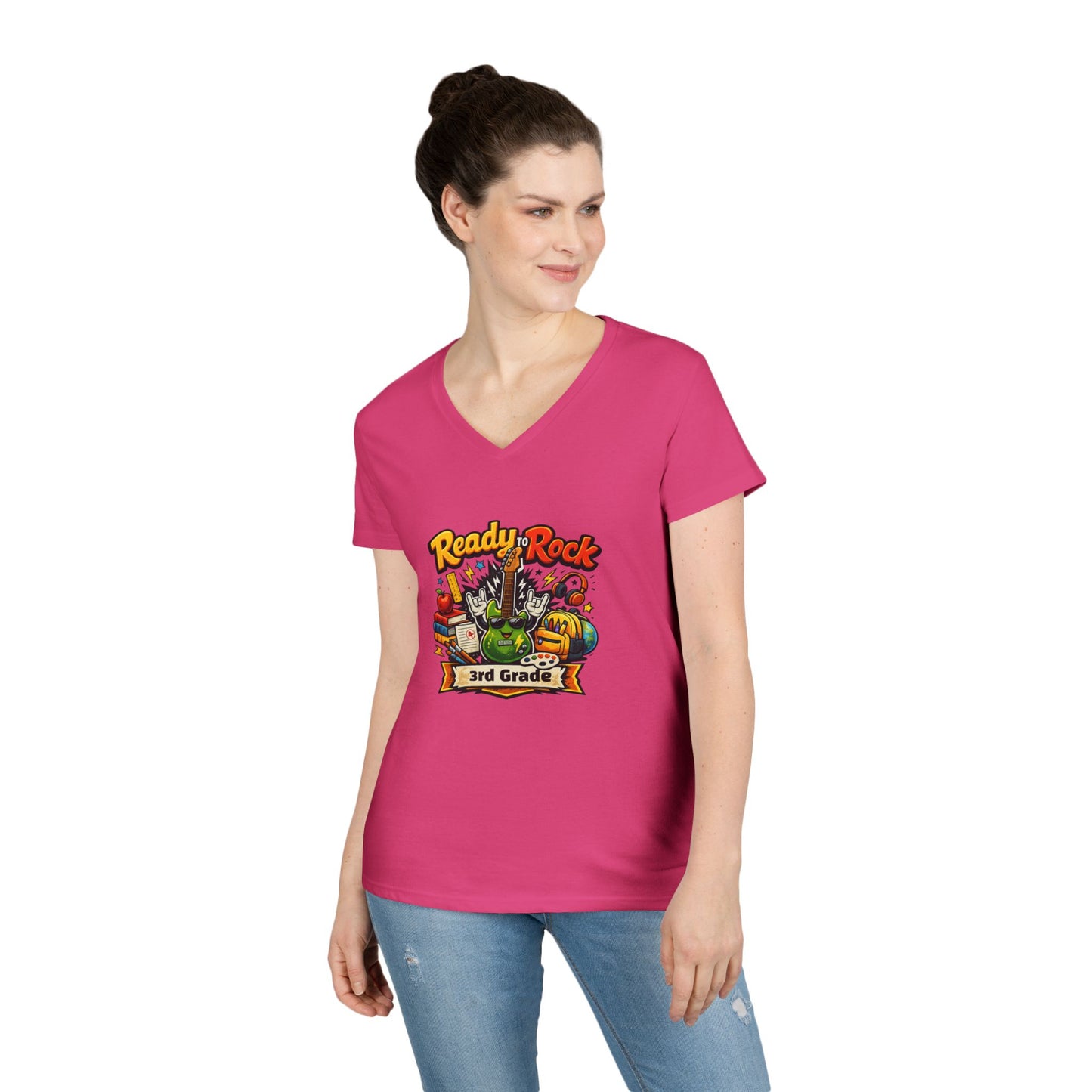 Ready to Rock V-neck T-Shirt | Teacher Student School Tee