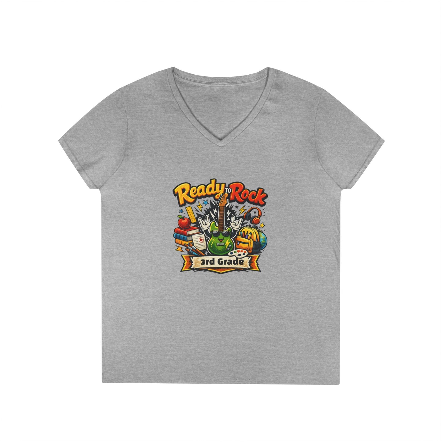 Ready to Rock V-neck T-Shirt | Teacher Student School Tee