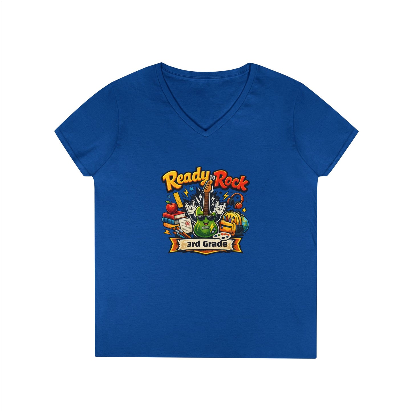 Ready to Rock V-neck T-Shirt | Teacher Student School Tee