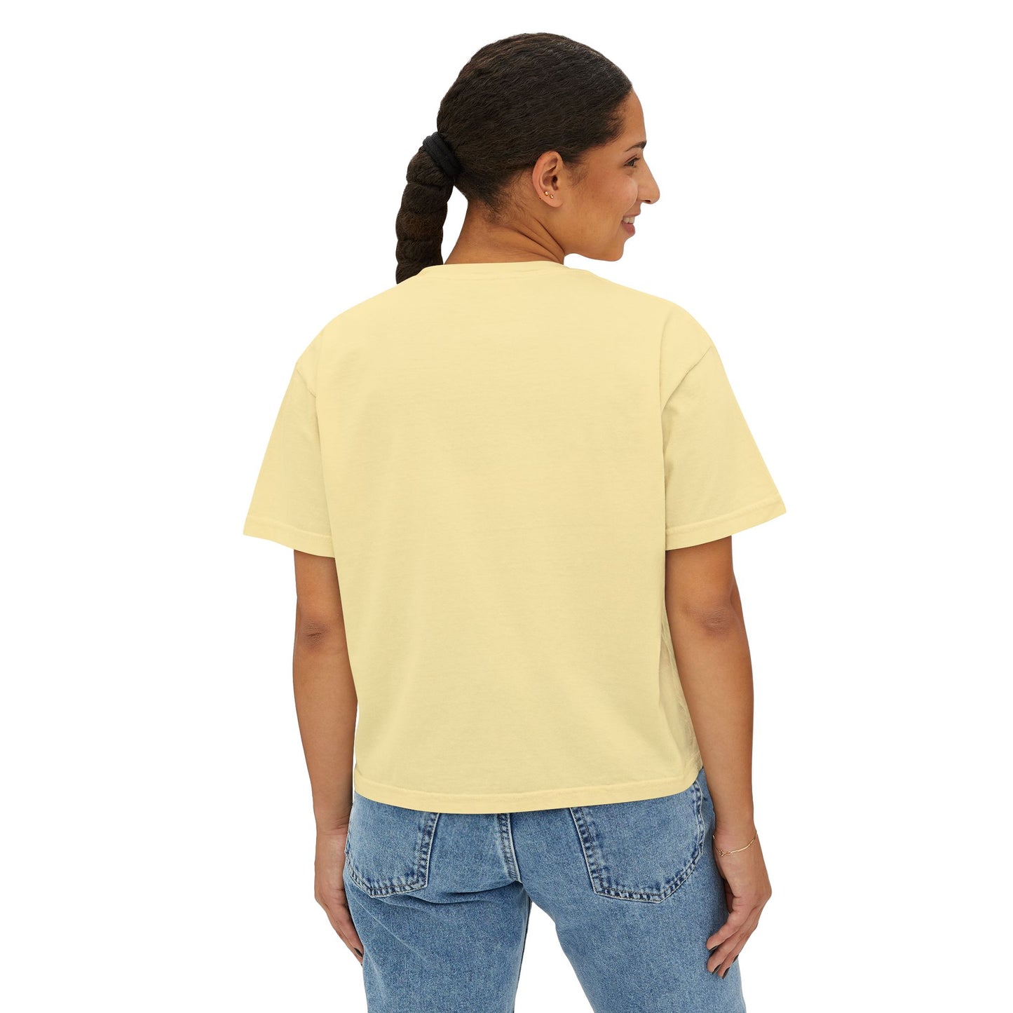 Custom Text Boxy Tee | Personalized Name, Minimal Monogram, Casual Crop Shirt