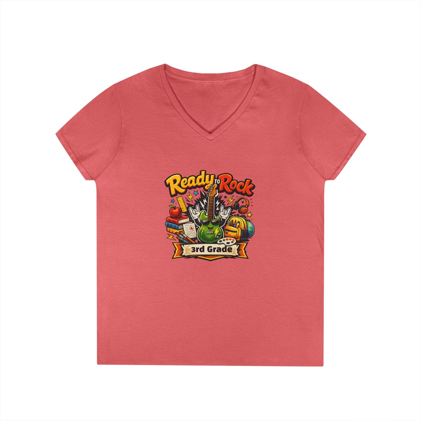 Ready to Rock V-neck T-Shirt | Teacher Student School Tee