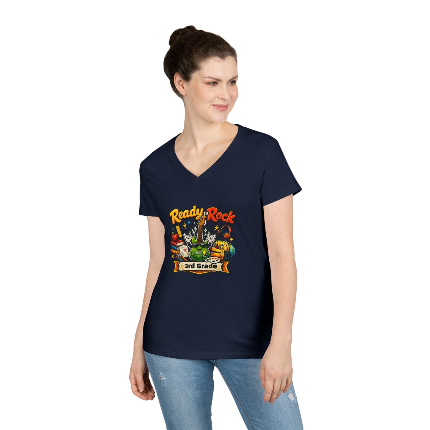 Ready to Rock V-neck T-Shirt | Teacher Student School Tee