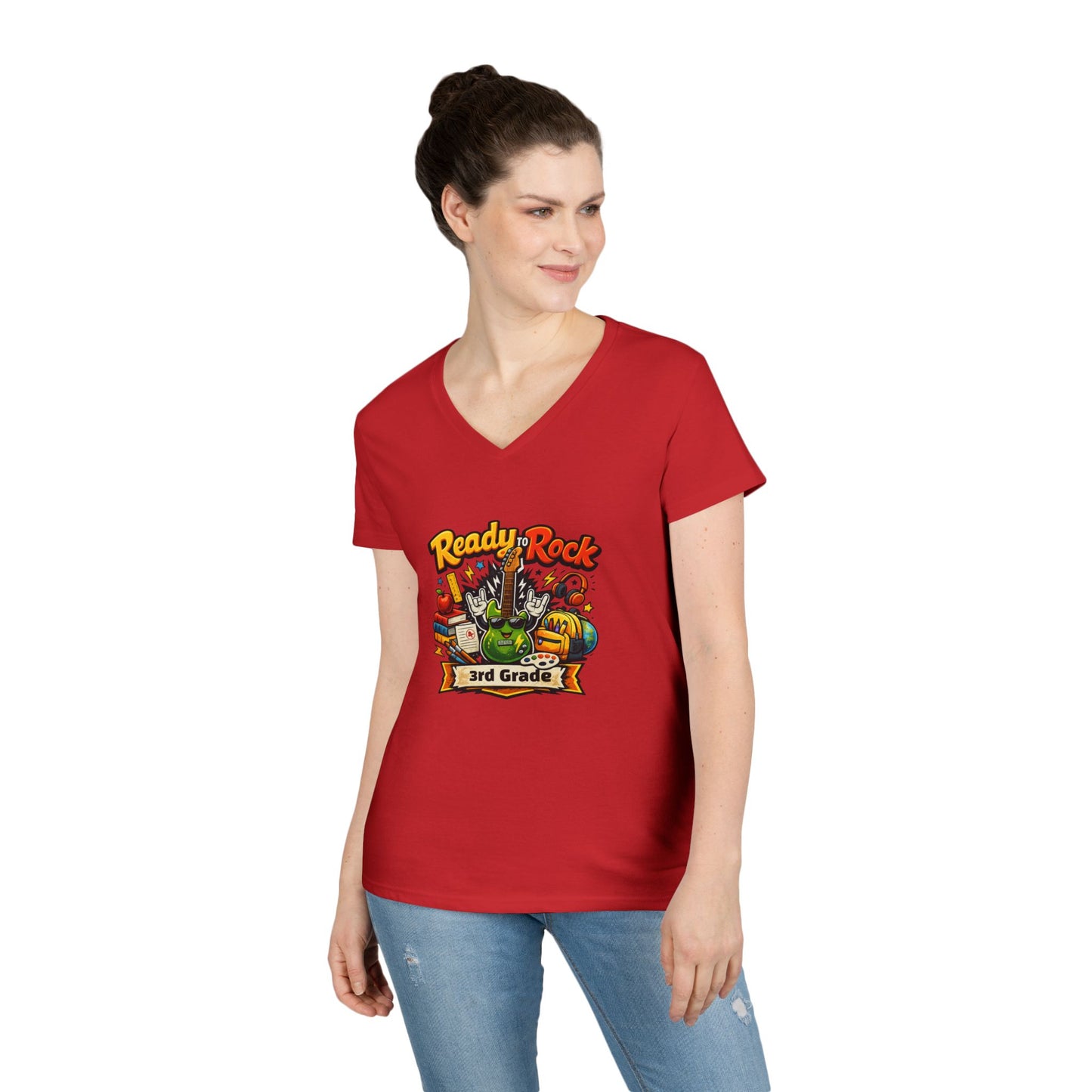 Ready to Rock V-neck T-Shirt | Teacher Student School Tee