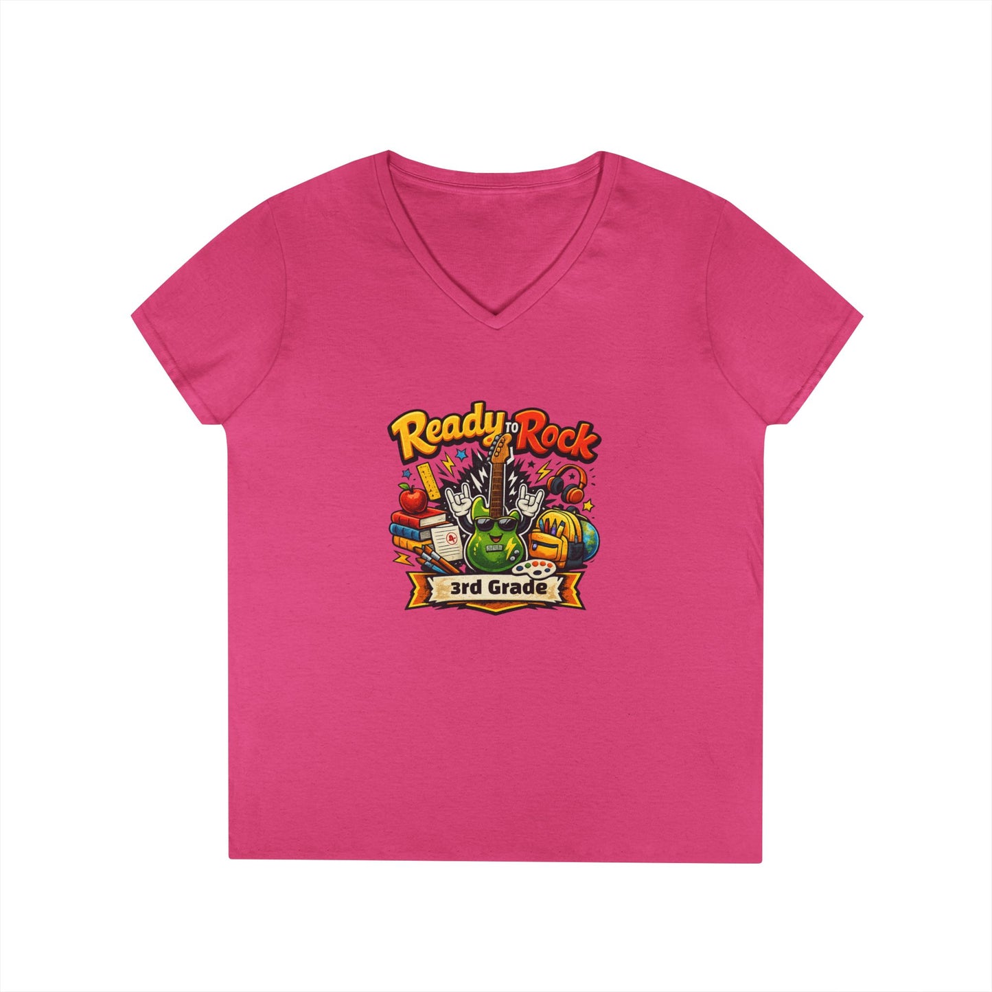 Ready to Rock V-neck T-Shirt | Teacher Student School Tee