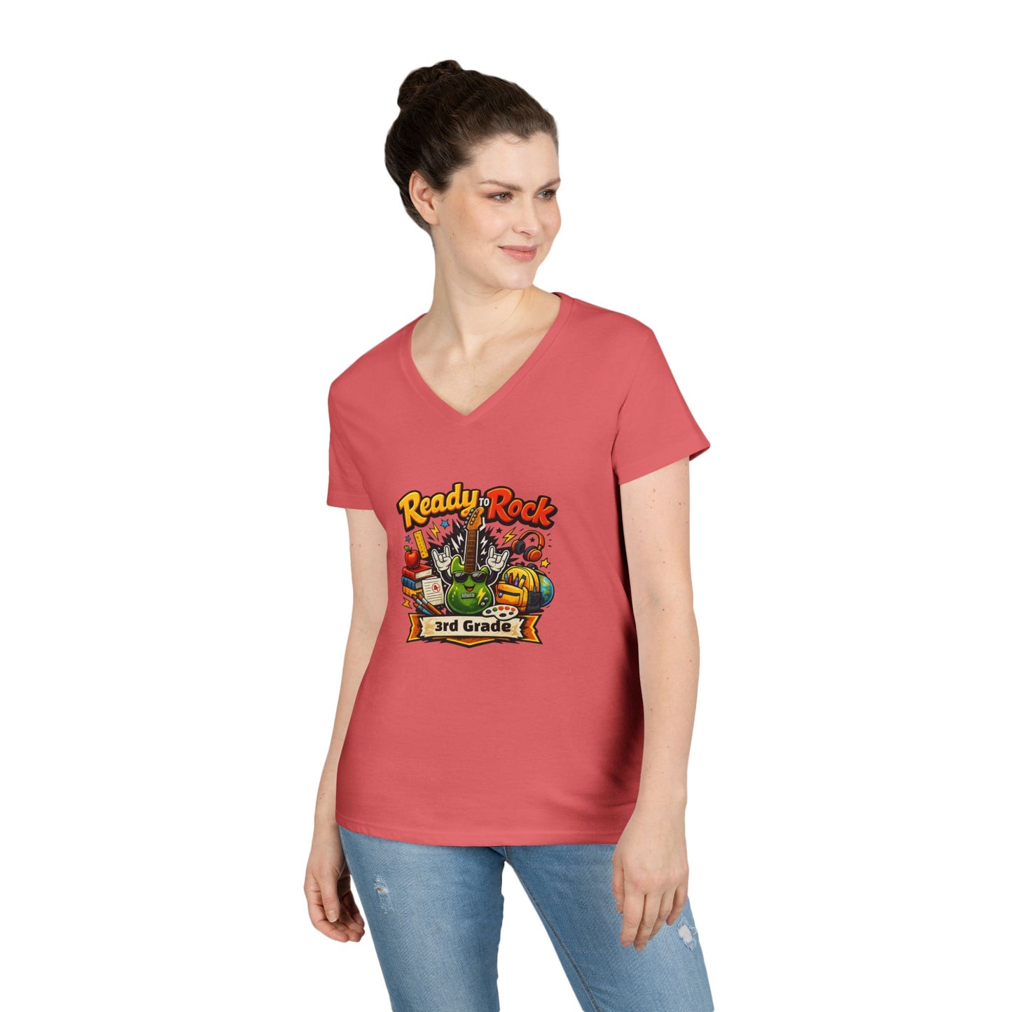 Ready to Rock V-neck T-Shirt | Teacher Student School Tee