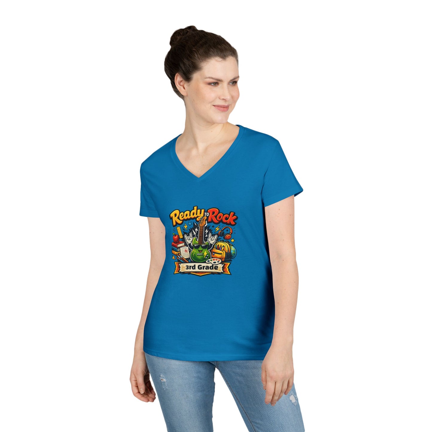 Ready to Rock V-neck T-Shirt | Teacher Student School Tee
