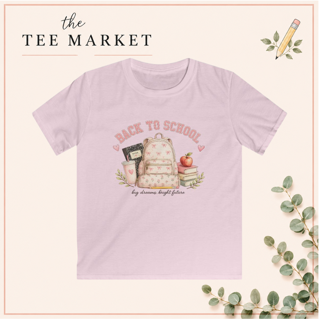 Back to School Girls Tee | Cute Apple Books Pencil