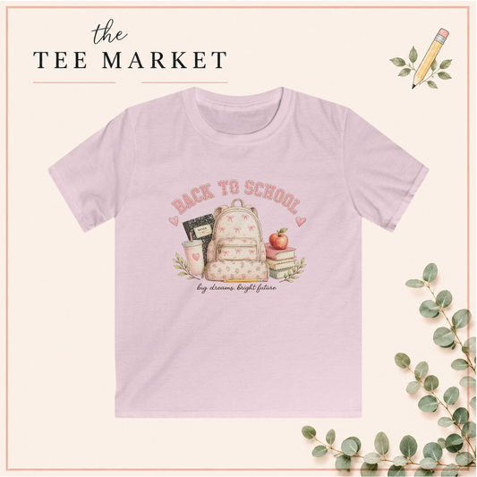 Back to School Girls Tee | Cute Apple Books Pencil