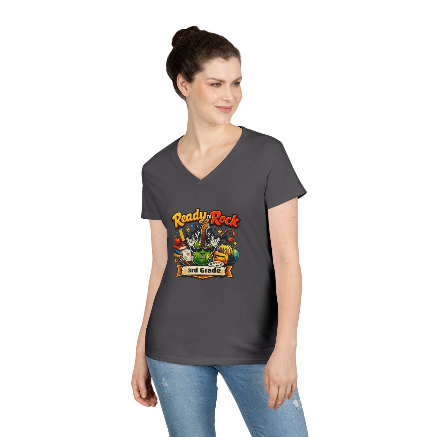 Ready to Rock V-neck T-Shirt | Teacher Student School Tee