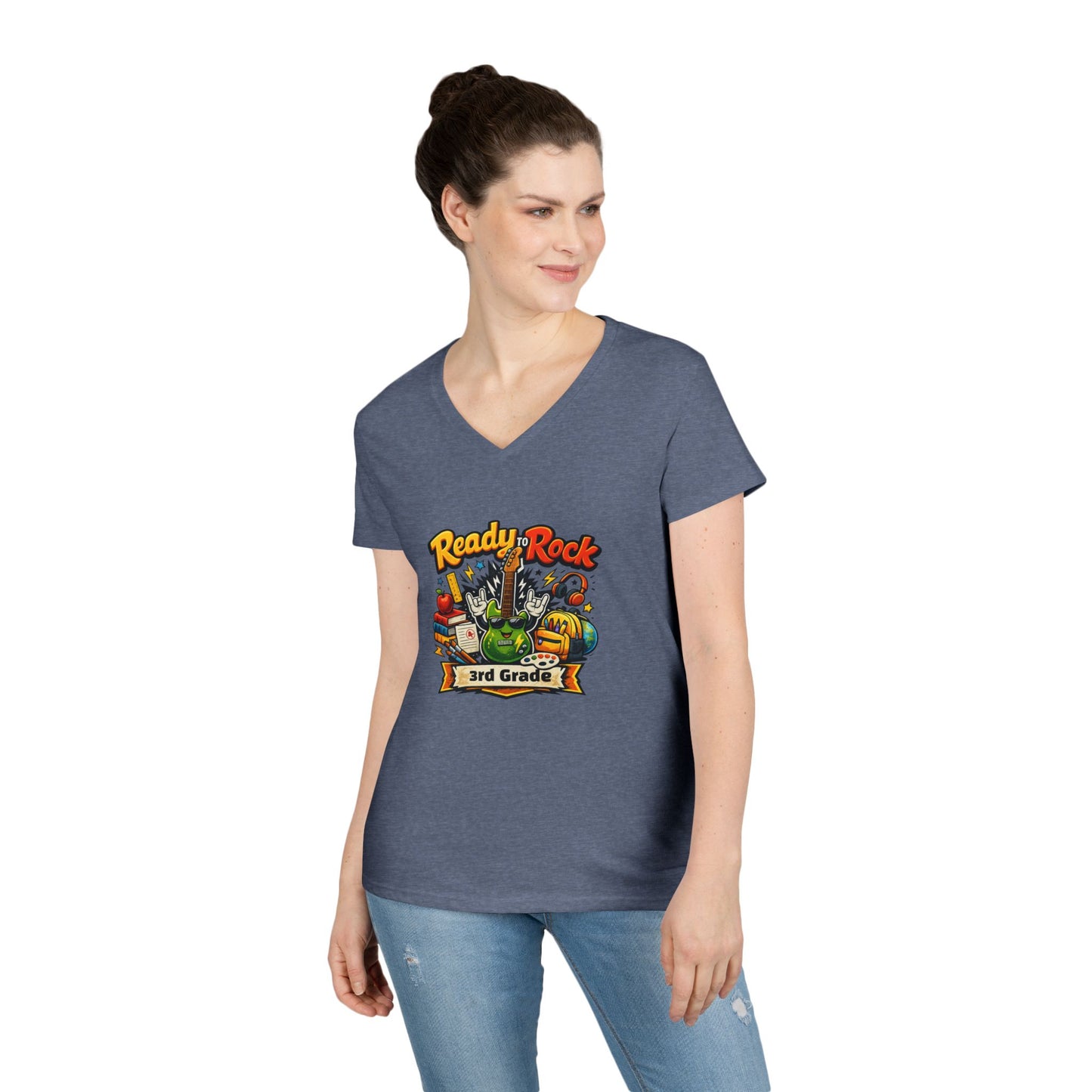 Ready to Rock V-neck T-Shirt | Teacher Student School Tee