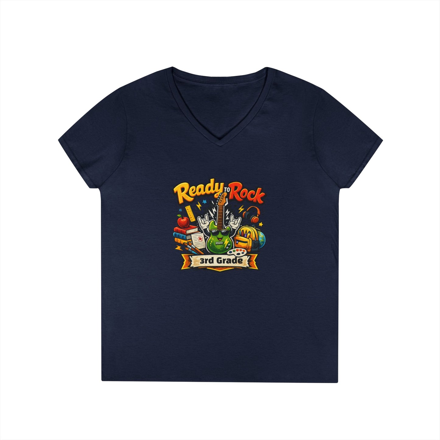 Ready to Rock V-neck T-Shirt | Teacher Student School Tee