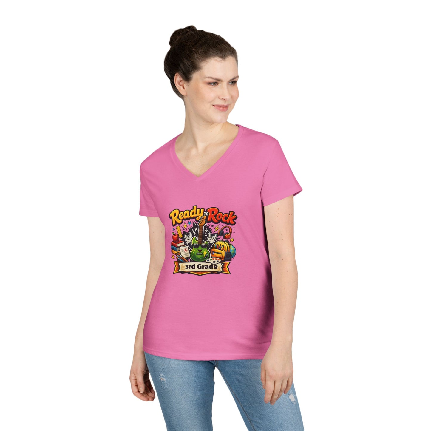 Ready to Rock V-neck T-Shirt | Teacher Student School Tee