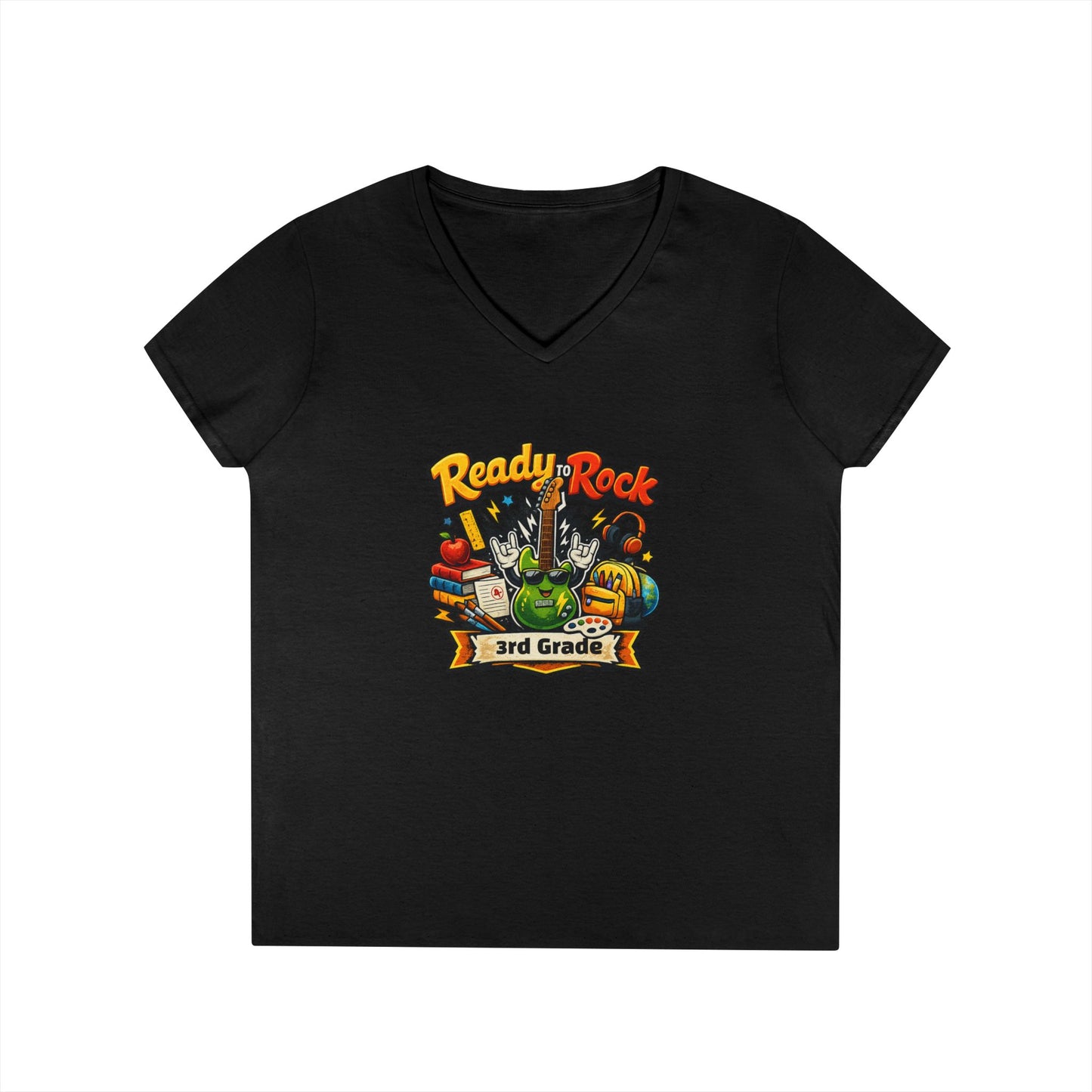 Ready to Rock V-neck T-Shirt | Teacher Student School Tee