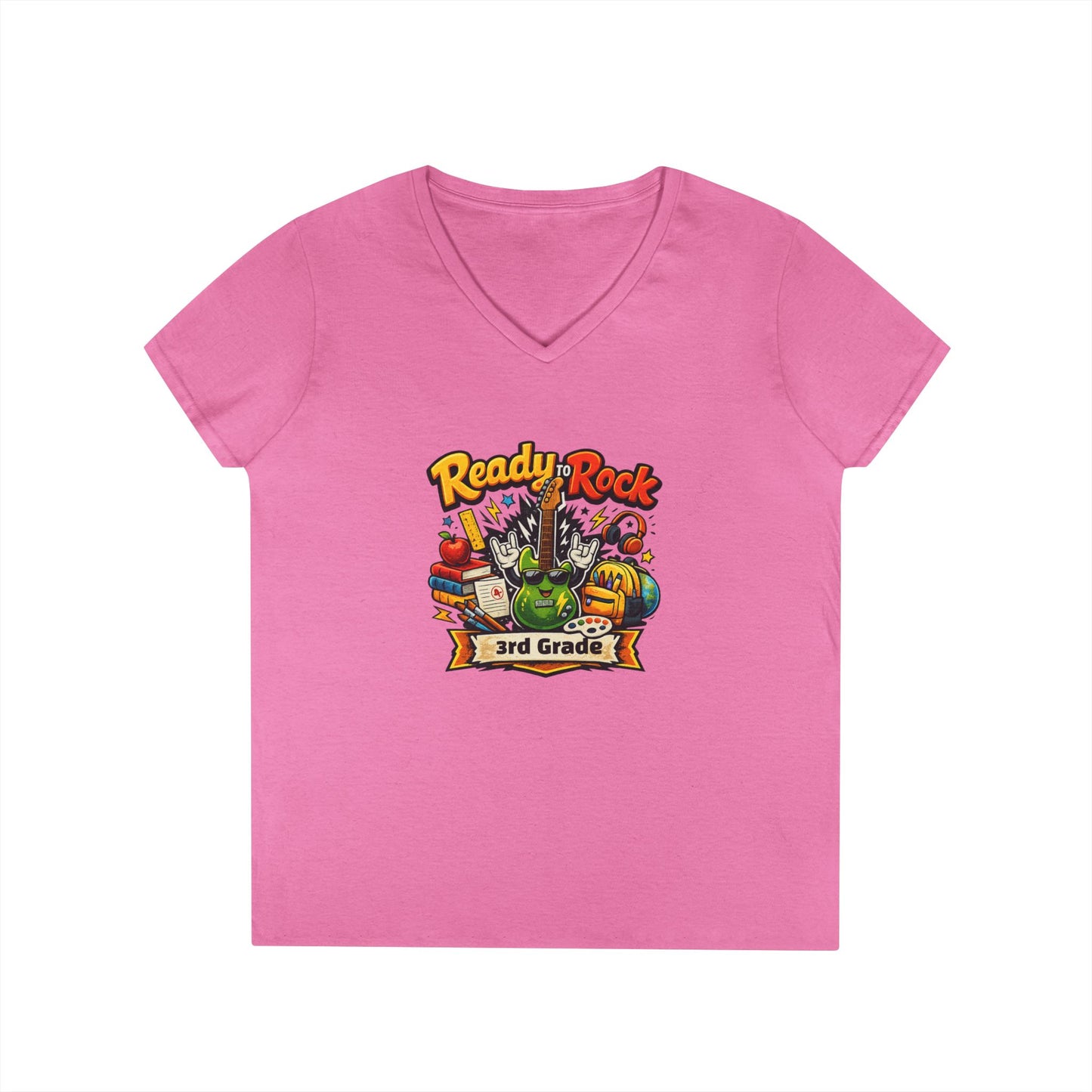 Ready to Rock V-neck T-Shirt | Teacher Student School Tee