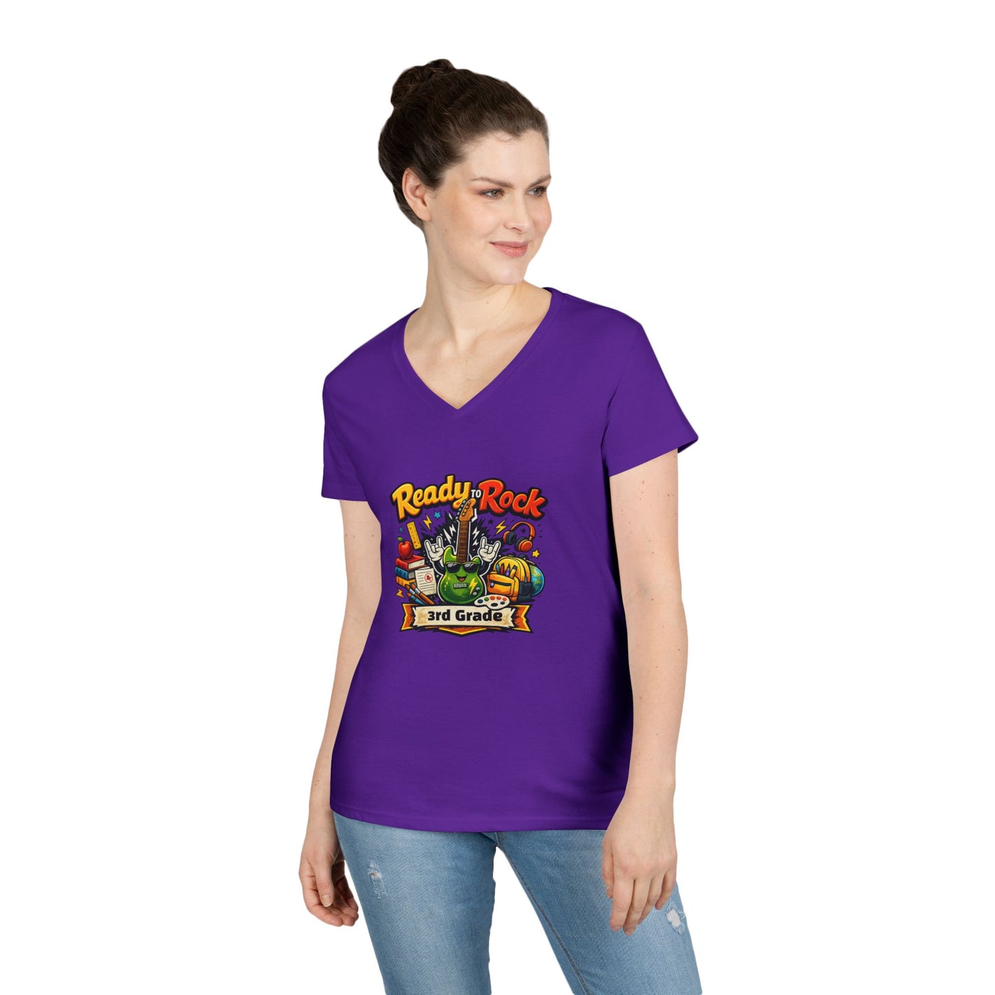 Ready to Rock V-neck T-Shirt | Teacher Student School Tee