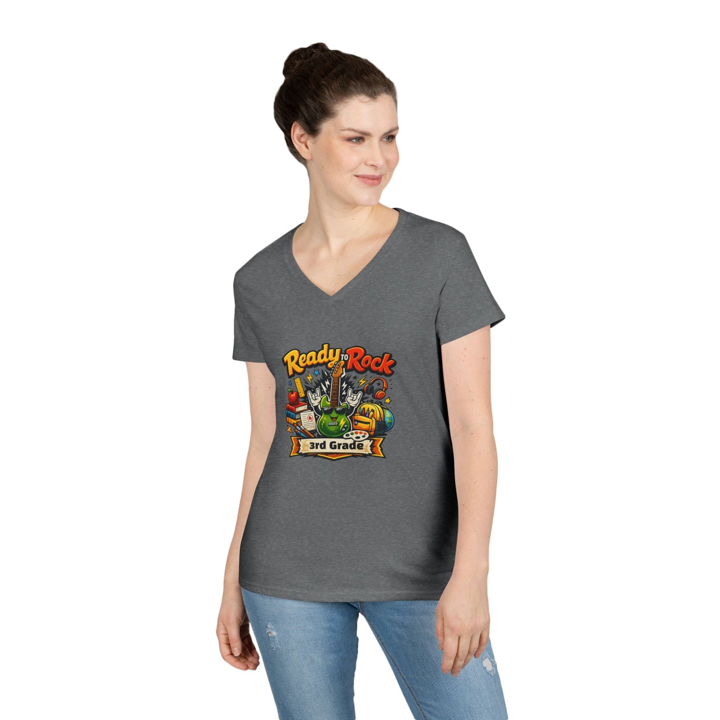 Ready to Rock V-neck T-Shirt | Teacher Student School Tee