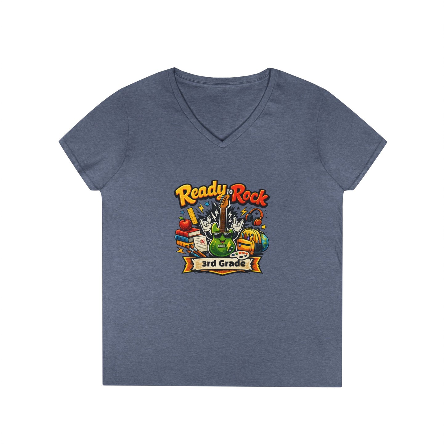Ready to Rock V-neck T-Shirt | Teacher Student School Tee