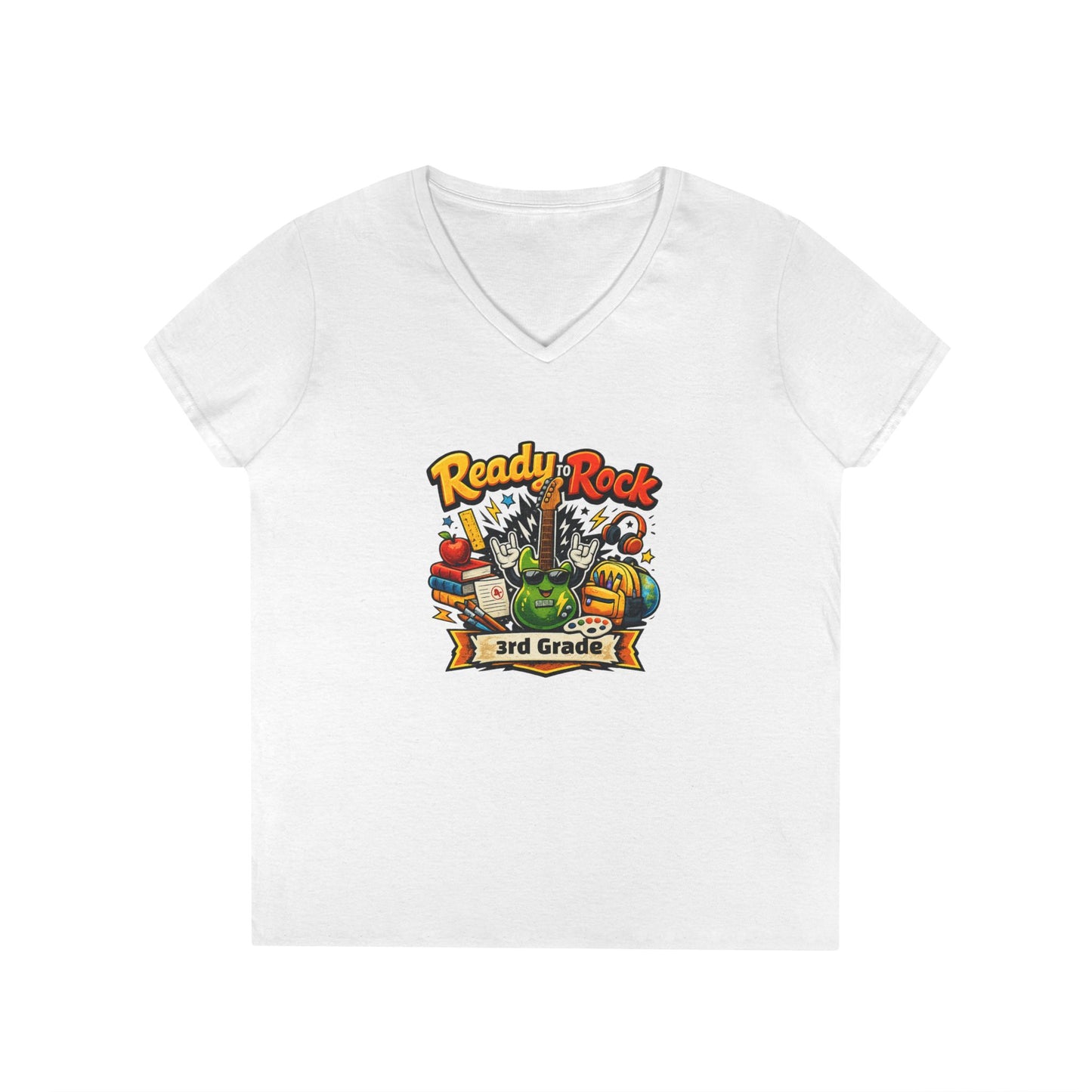 Ready to Rock V-neck T-Shirt | Teacher Student School Tee