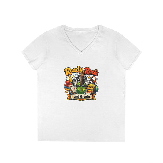 Ready to Rock V-neck T-Shirt | Teacher Student School Tee