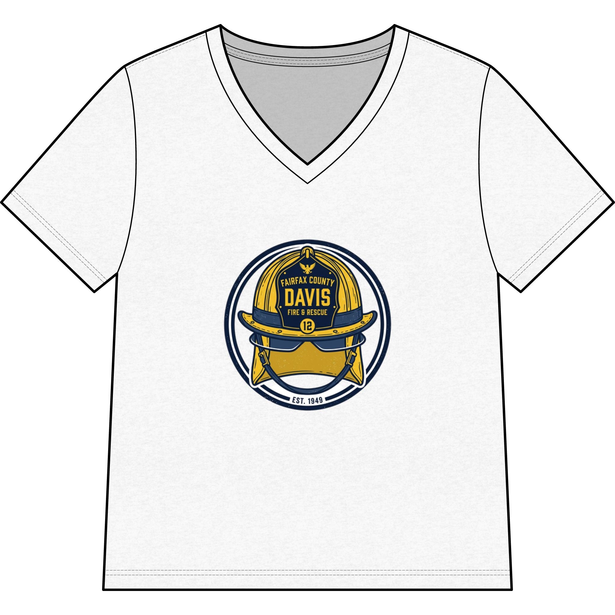 Women’s Relaxed CVC V-Neck Tee White