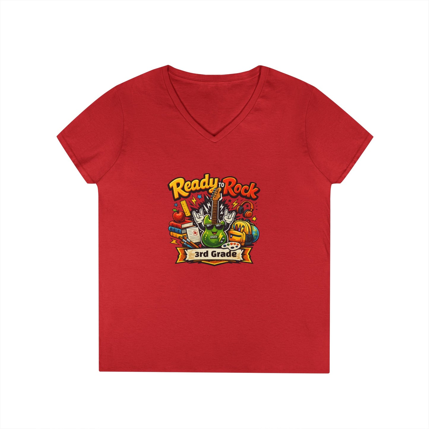 Ready to Rock V-neck T-Shirt | Teacher Student School Tee