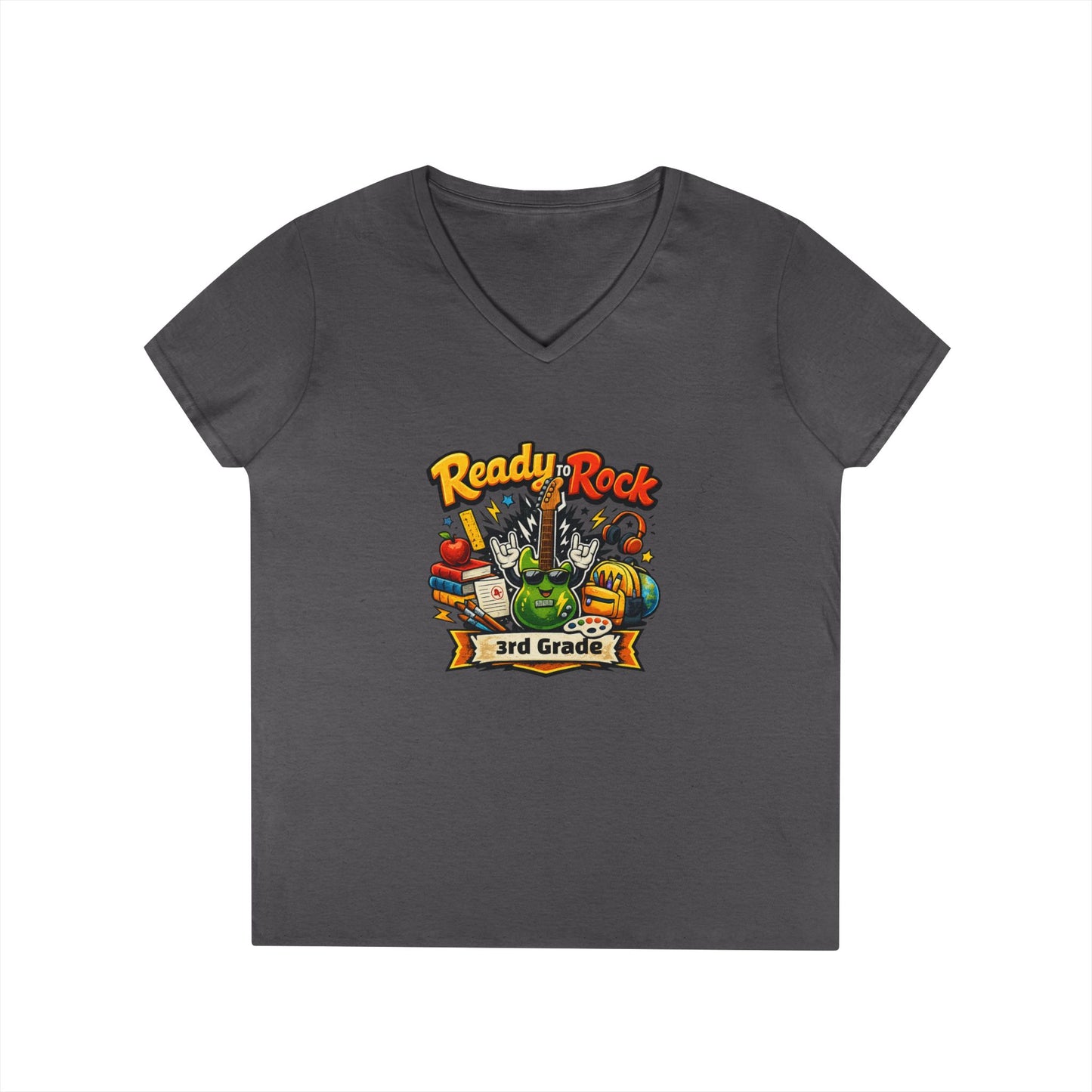 Ready to Rock V-neck T-Shirt | Teacher Student School Tee